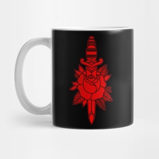 HomeSchoolTattoo Dagger and Rose (RED) Mug